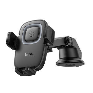 Hoco 15W Wireless Charging Car Phone Holder with Push-Type Clamp Mount