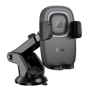 Hoco 15W Wireless Charging Car Phone Holder with Push-Type Clamp Mount