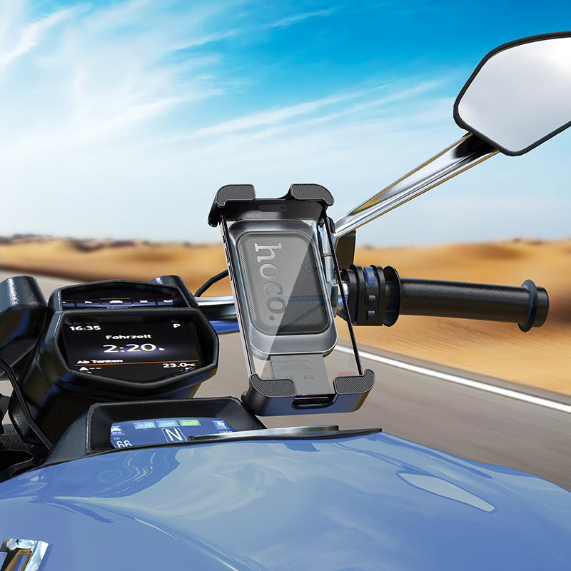 Hoco Universal Bicycle and Motorcycle Phone Holder Adjustable Mount Black/Metal Grey H82