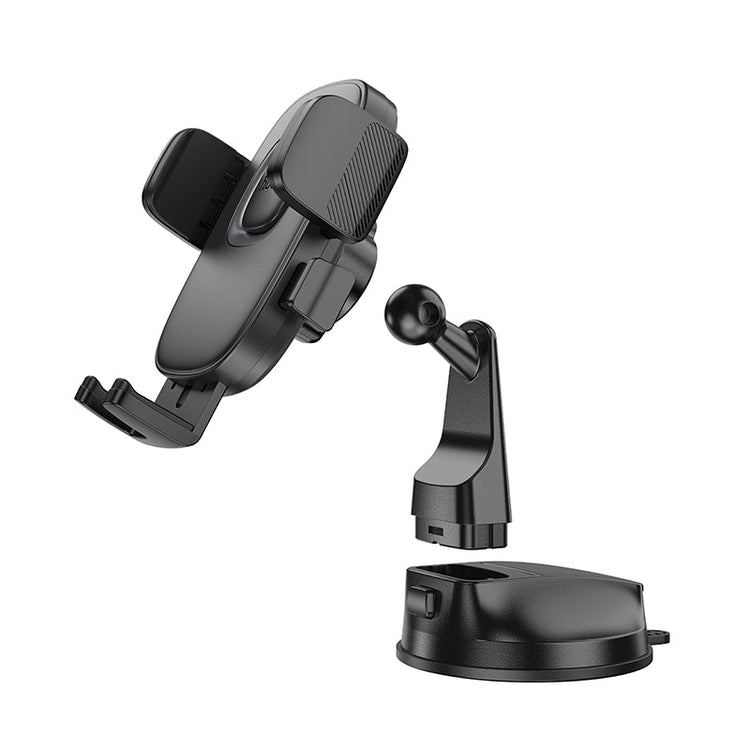 Hoco One Button Release Car Phone Holder for Center Console Black/Metal Grey H76