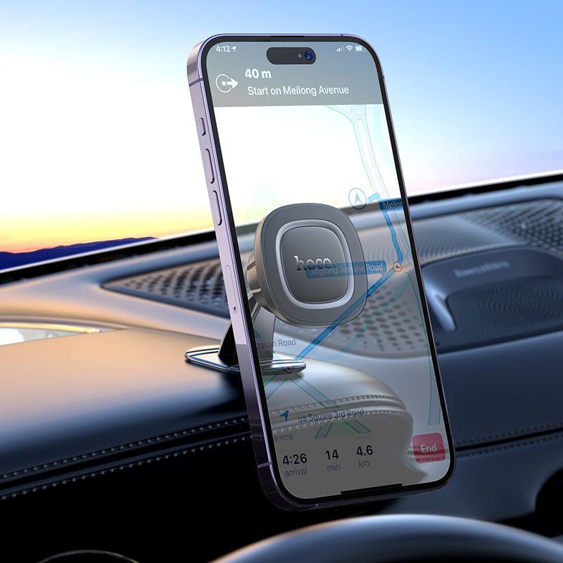 Hoco Magnetic Car Phone Holder for Center Console Strong Magnet Mount Black/Metal Grey H73