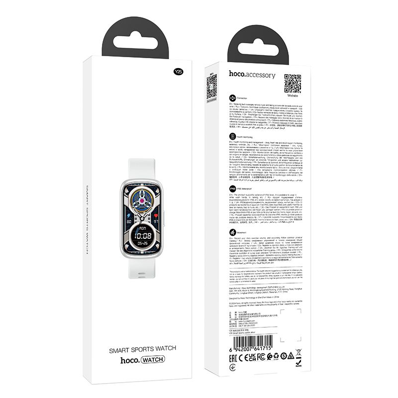 Hoco 51mm Rectangular Smart Sports Watch Heart Rate Sleep Fitness Tracker Y25