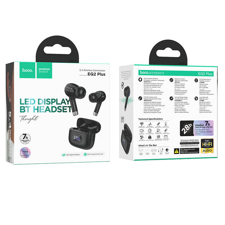 Hoco True Wireless Earbuds Bluetooth Headphones Stereo Sound Portable EQ2 Plus