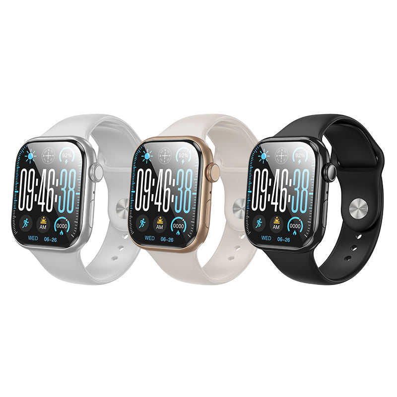 Hoco 2.0 Inch Smart Watch with Bluetooth Calling Heart Rate Sleep Tracker Silver Y30