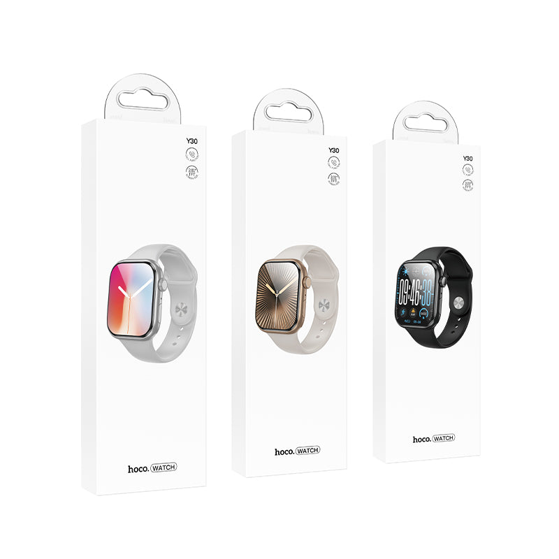 Hoco 2.0 Inch Smart Watch with Bluetooth Calling Heart Rate Sleep Tracker Silver Y30