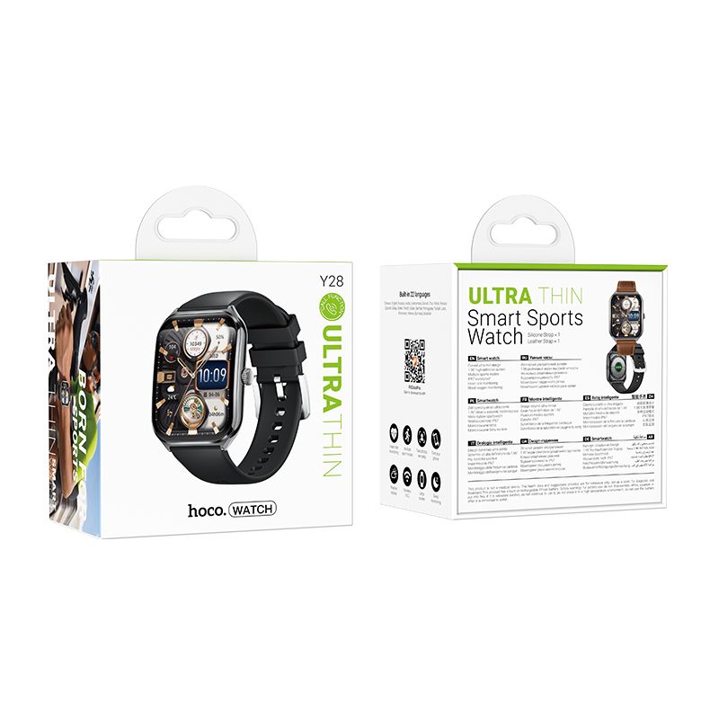 Hoco Square AMOLED Smart Sports Watch Bluetooth Call Fitness Y28