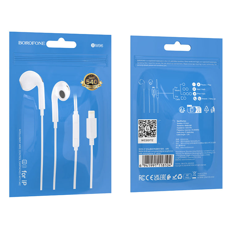Borofone Universal Digital Lightning Earphones with Microphone, Comfortable Fit