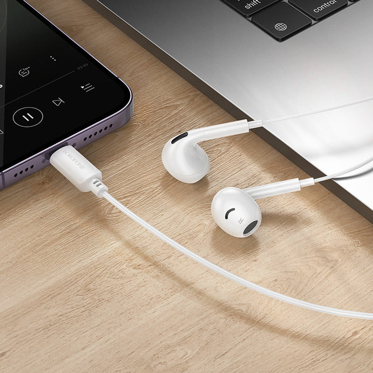 Borofone Universal Digital Lightning Earphones with Microphone, Comfortable Fit