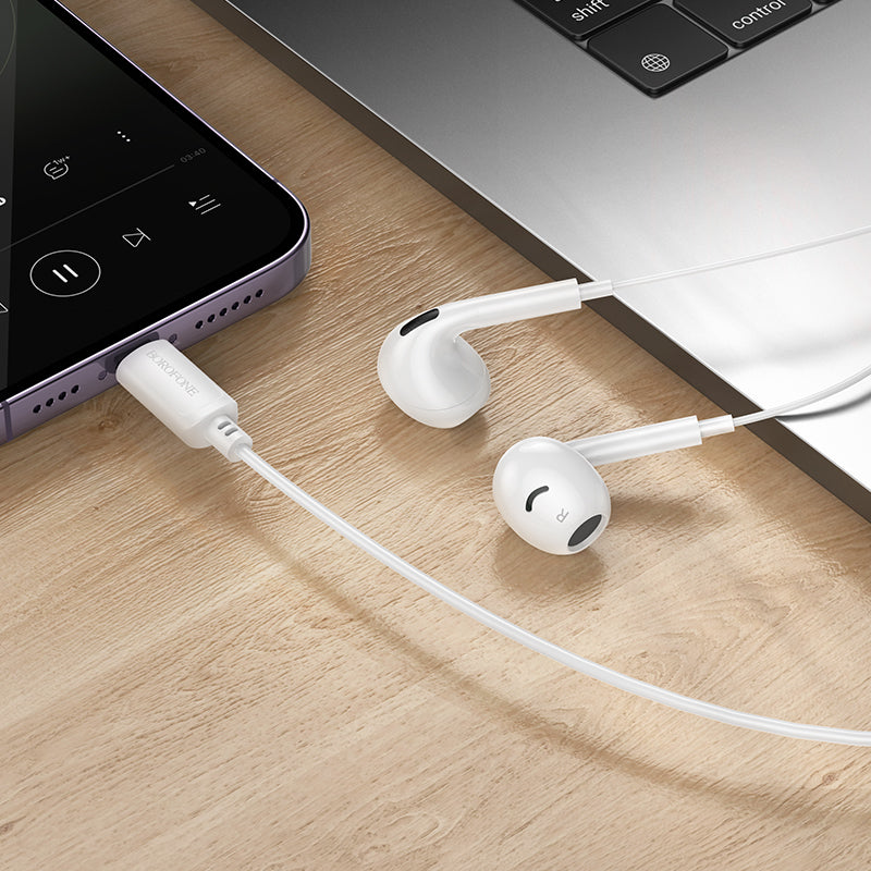 Borofone Universal Digital Lightning Earphones with Microphone, Comfortable Fit