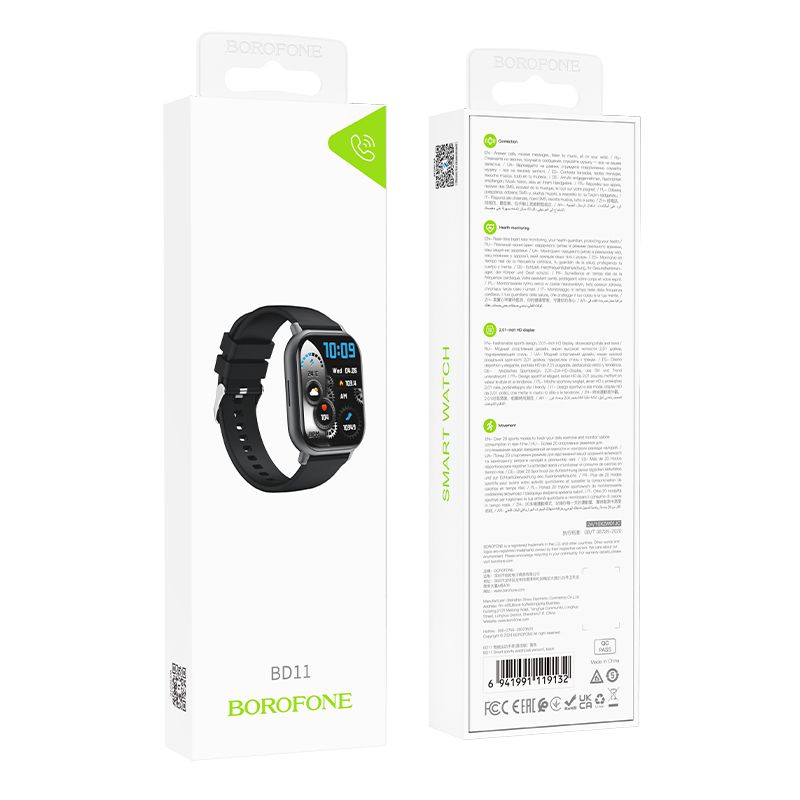 Borofone Smart Sports Watch Bluetooth Call Heart Rate Fitness Tracker BD11