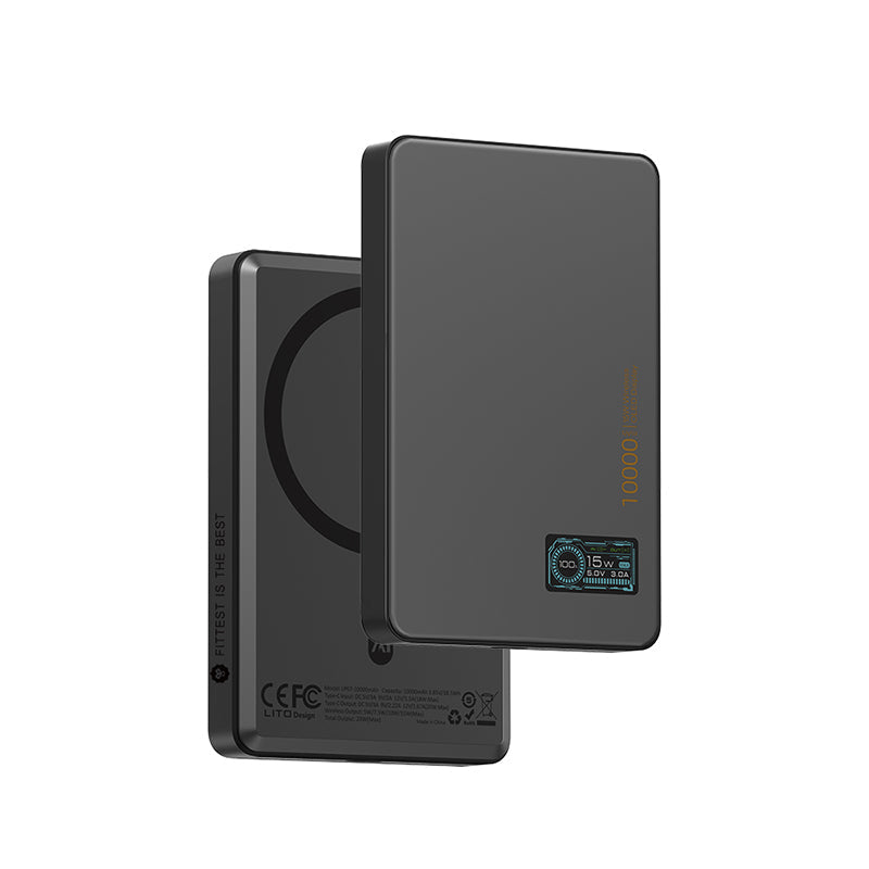 LITO 5000mAh Qi2 15W Magnetic Wireless Power Bank Ultra Thin 5 in 1 MagSafe Display LP07
