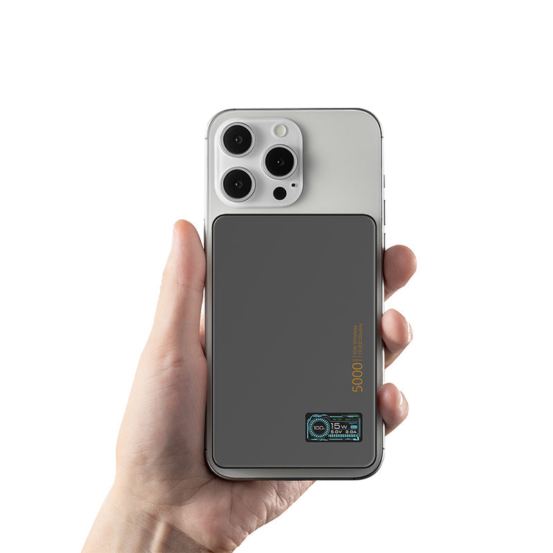 LITO 5000mAh Qi2 15W Magnetic Wireless Power Bank Ultra Thin 5 in 1 MagSafe Display LP07