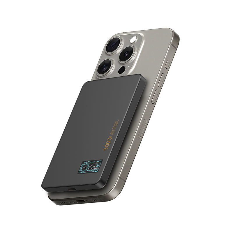 LITO 5000mAh Qi2 15W Magnetic Wireless Power Bank Ultra Thin 5 in 1 MagSafe Display LP07
