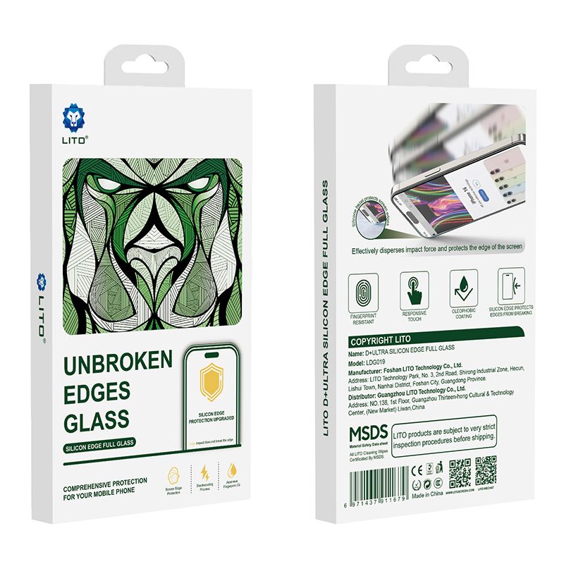 LITO iPhone 17 Pro Max Tempered Glass Full Screen Protector Silicone Edge