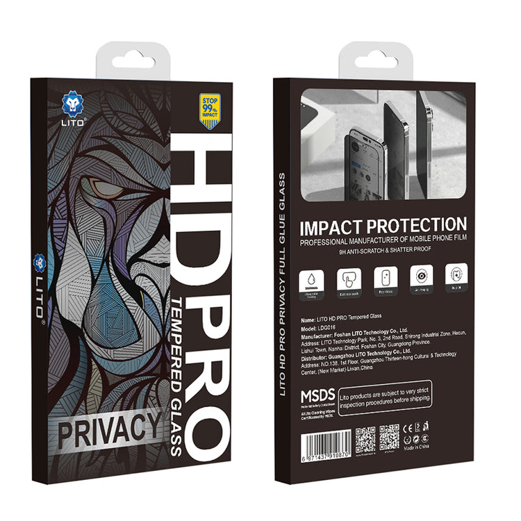 LITO iPhone 16 Pro Max Privacy Tempered Glass Full Screen Protector
