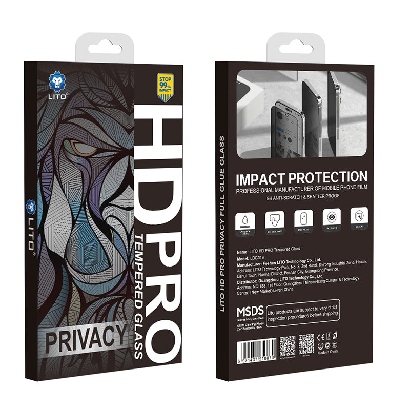 LITO iPhone 16 Pro Max Privacy Tempered Glass Full Screen Protector