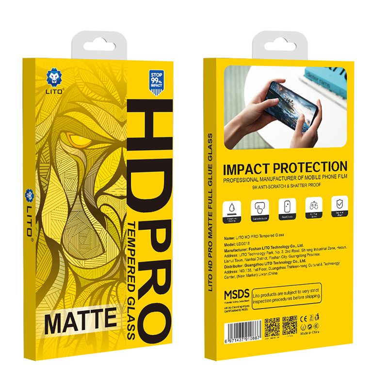 LITO iPhone 17 Pro Max HD Matte Tempered Glass Full Screen ESD Protector