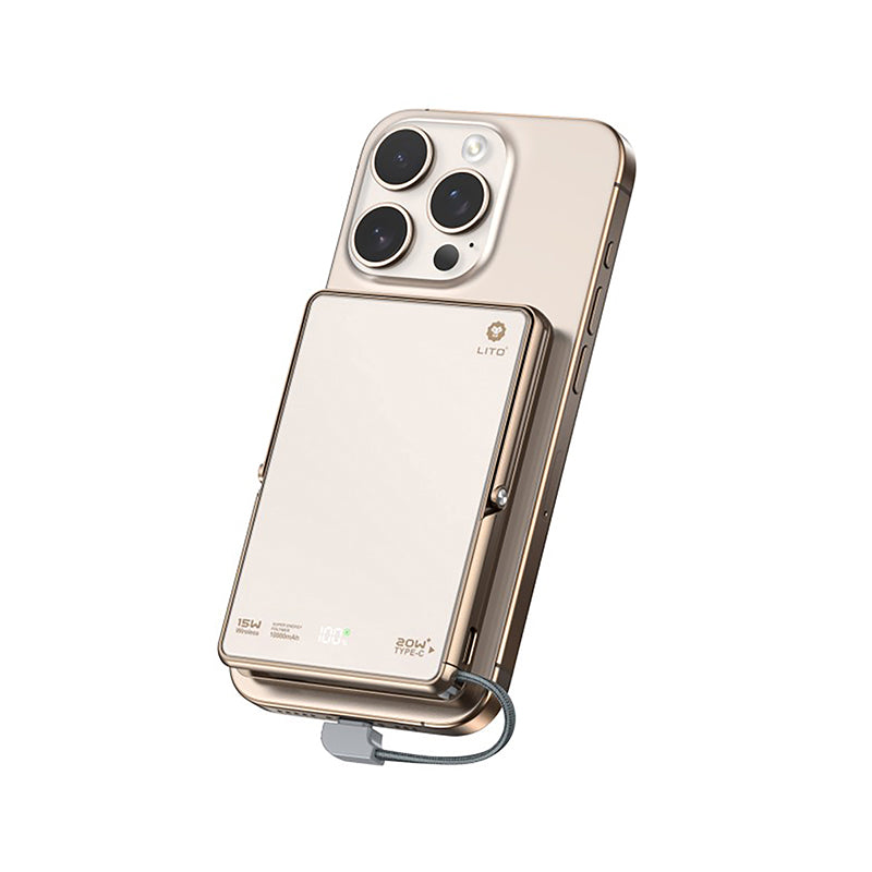 LITO 5000mAh Qi2 15W MagSafe Magnetic Power Bank with 5-in-1 Charging