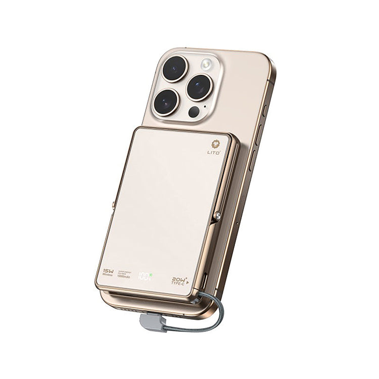 LITO 5000mAh Qi2 15W MagSafe Magnetic Power Bank with 5-in-1 Charging