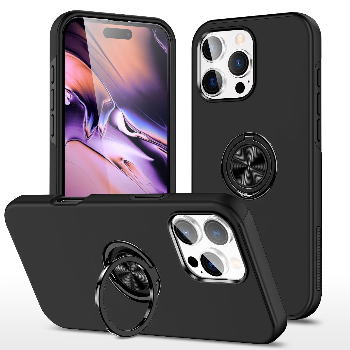 Blacktech Samsung Galaxy S25 Ultra Slim Style Magnetic Ring Stand Case