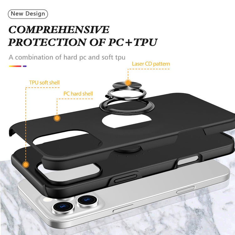 Blacktech Samsung Galaxy S25 Ultra Slim Style Magnetic Ring Stand Case