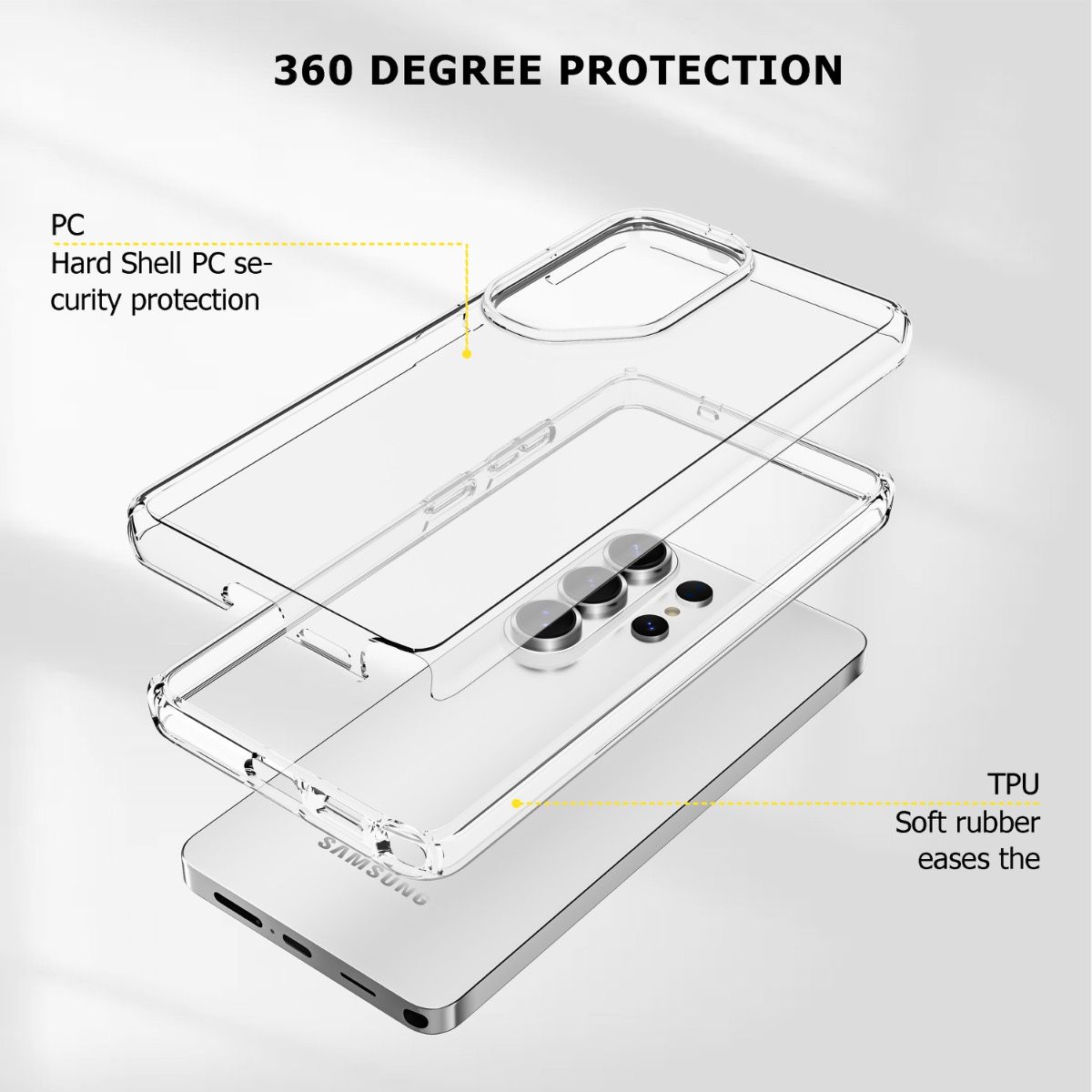 Blacktech Samsung Galaxy A16 Stay Thick Rugged Clear Protective Case