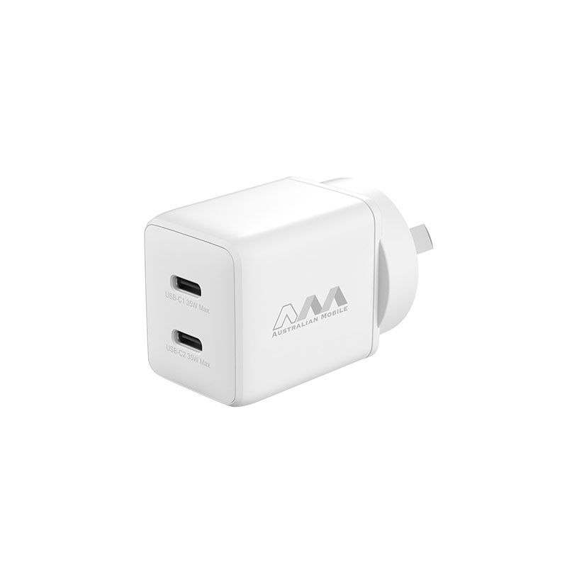 Australian Mobile 35W Dual USB-C Charger Fast Charging Power Adapter AMC05