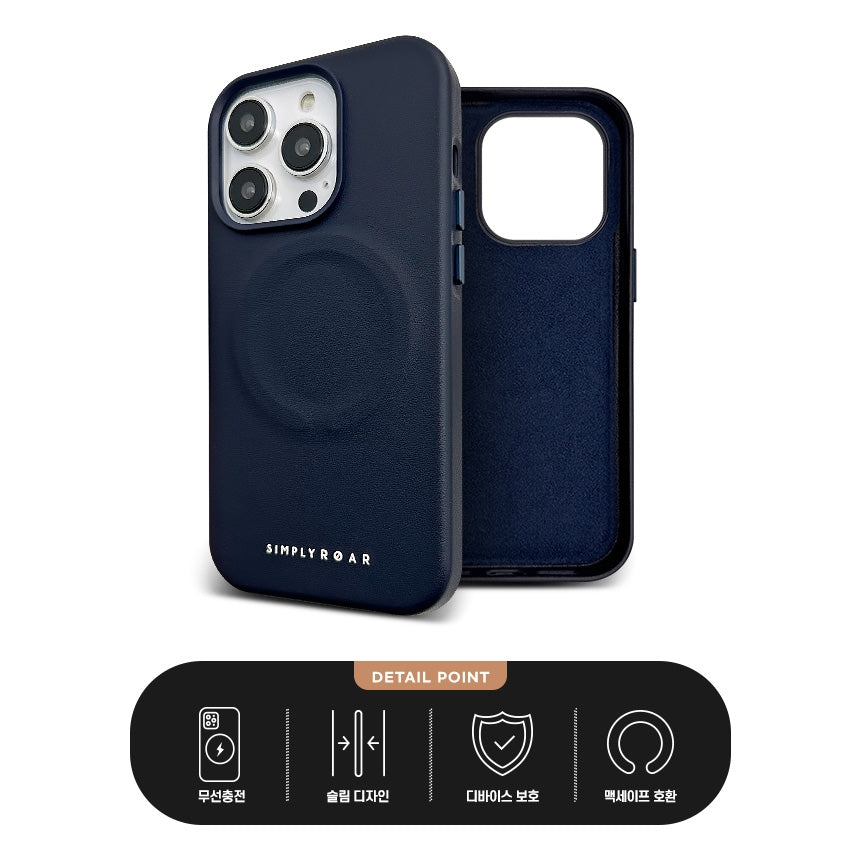 Simply Roar iPhone 16 Pro Max Leather Protective Case MagSafe Magnetic