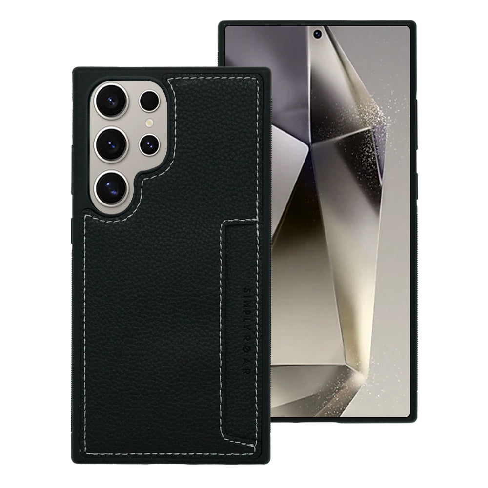 Simply Roar Samsung Galaxy S25 Plus Stitch Leather Card Pocket Protective Case