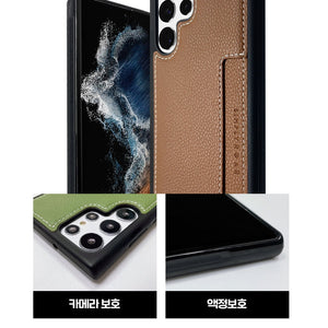 Simply Roar Samsung Galaxy S24 Plus Stitch Leather Card Pocket Protective Case
