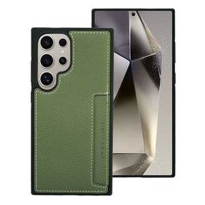 Simply Roar Samsung Galaxy S25 Plus Stitch Leather Card Pocket Protective Case