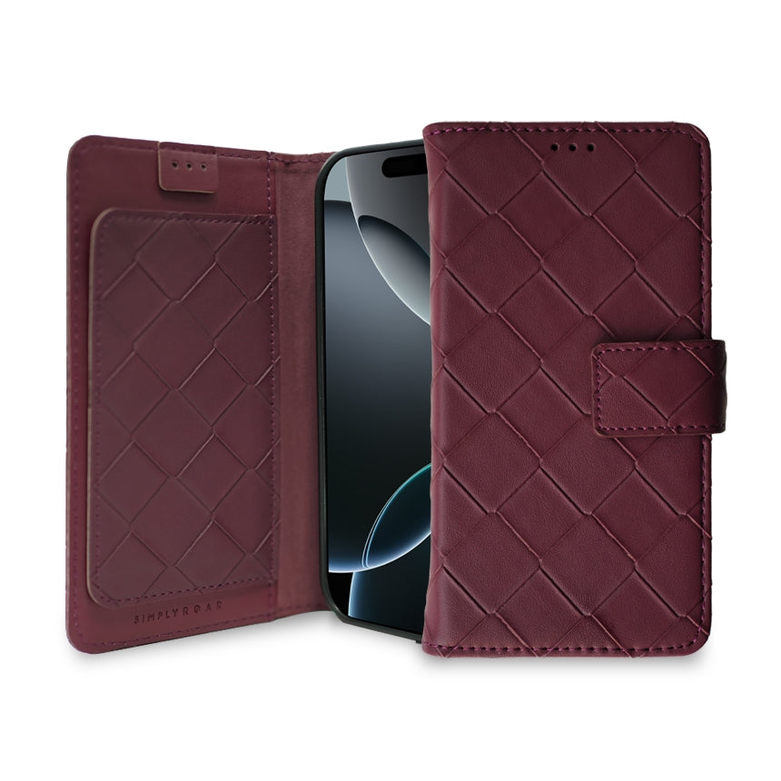 Simply Roar Samsung Galaxy S25 Weave Diary Wallet Case MagSafe Magnetic