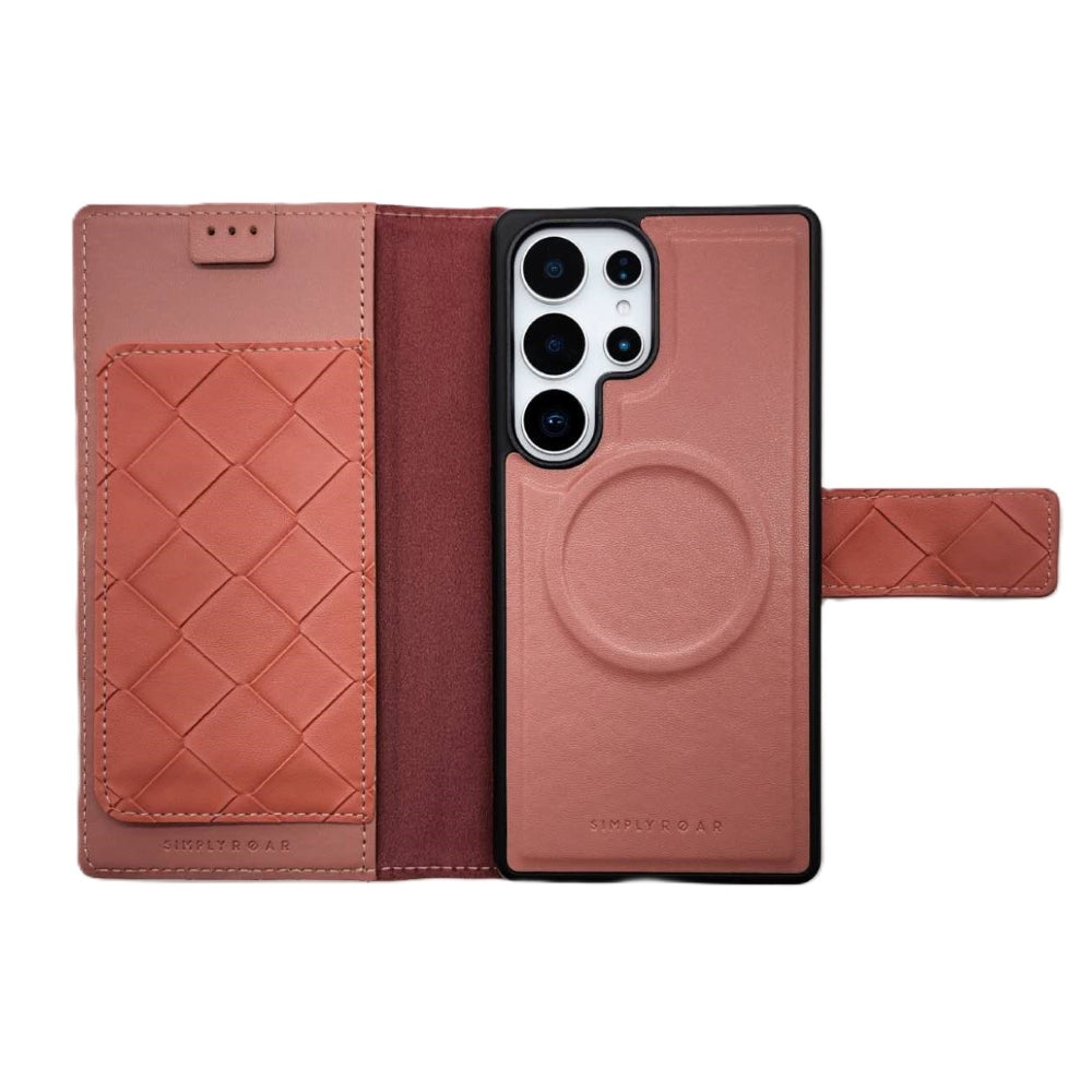 Simply Roar Samsung Galaxy S24 Weave Diary Wallet Case MagSafe Magnetic