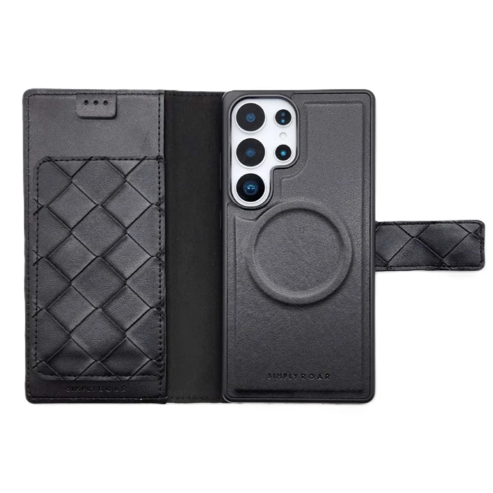 Simply Roar Samsung Galaxy S25 Plus Weave Diary Wallet Case MagSafe Magnetic