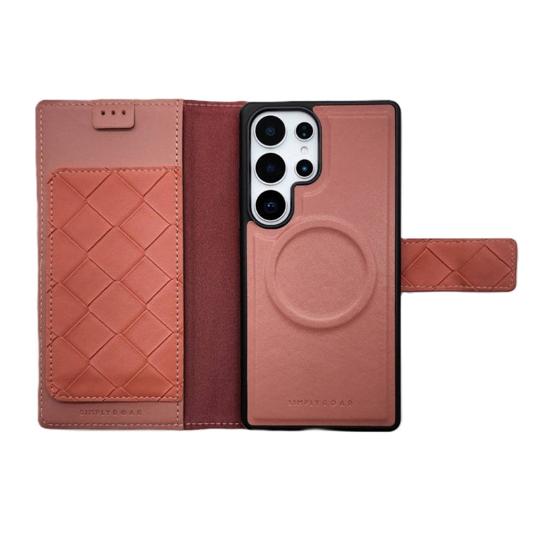 Simply Roar Samsung Galaxy S25 Ultra Weave Diary Wallet Case MagSafe Magnetic