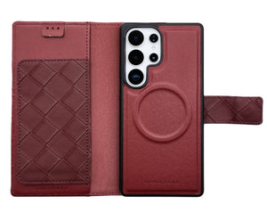 Simply Roar Samsung Galaxy S25 Ultra Weave Diary Wallet Case MagSafe Magnetic