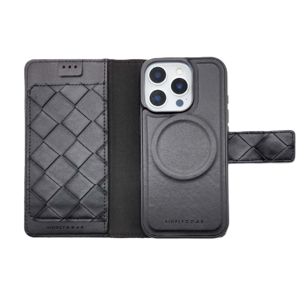 Simply Roar iPhone 16 Pro Max Weave Diary Wallet Case MagSafe Magnetic