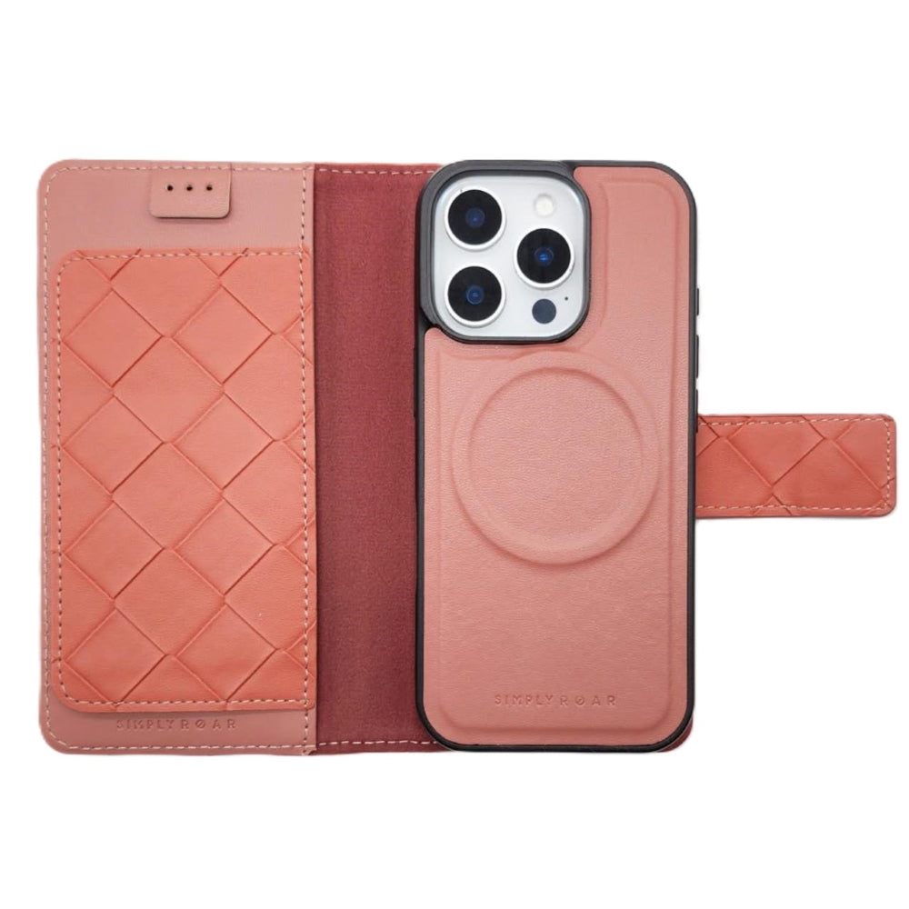 Simply Roar iPhone 16 Pro Max Weave Diary Wallet Case MagSafe Magnetic
