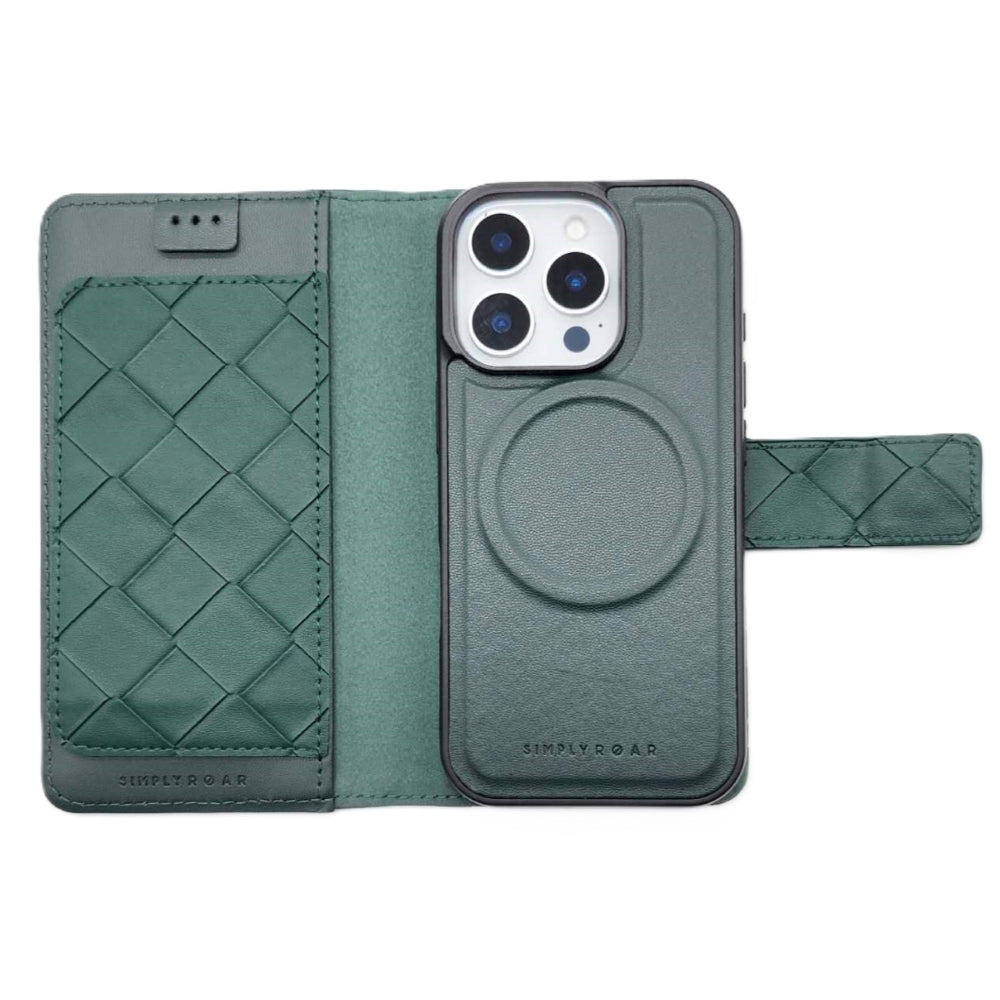 Simply Roar iPhone 16 Pro Max Weave Diary Wallet Case MagSafe Magnetic