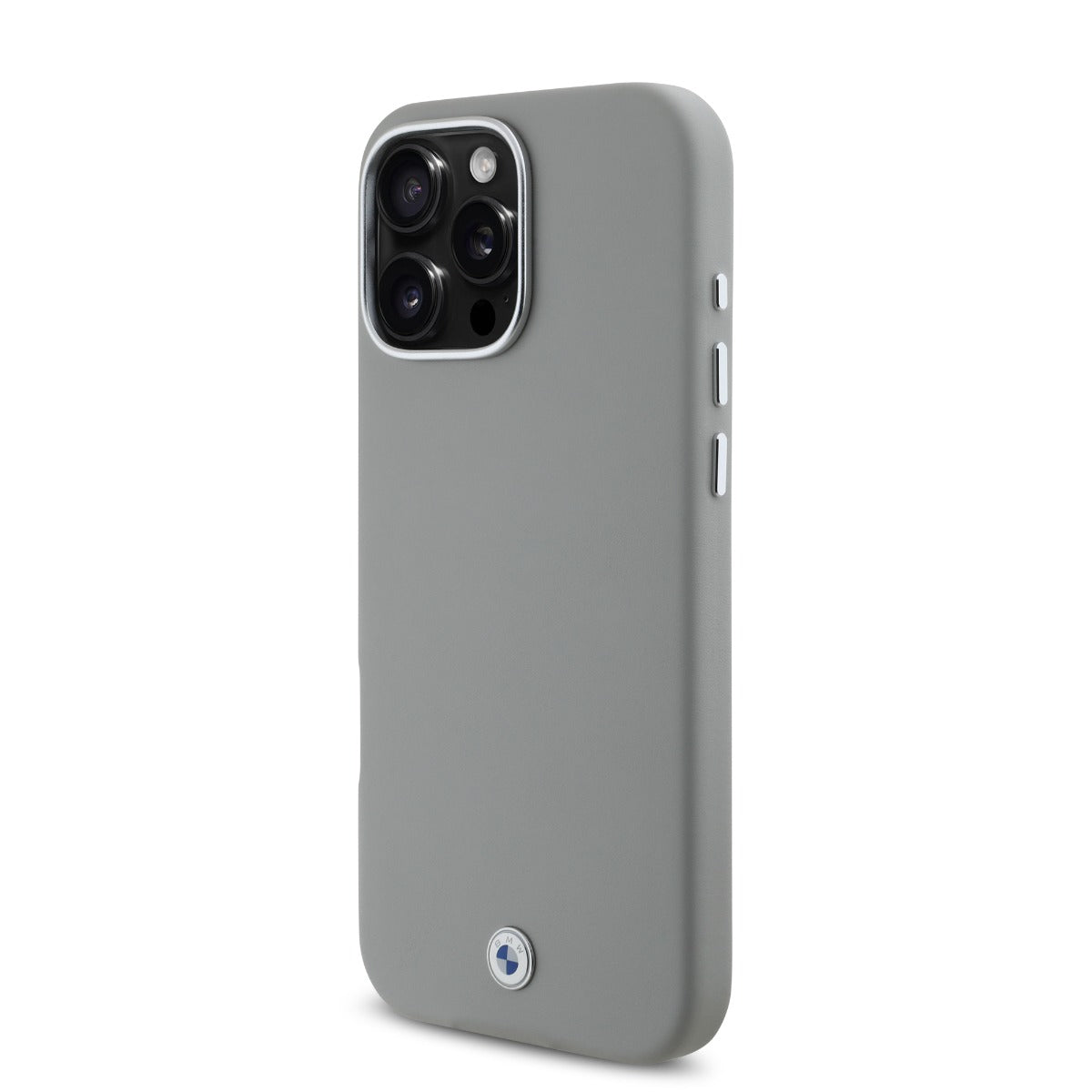 BMW iPhone 16 Pro PU Leather Metal Logo Hard Case MagSafe Magnetic