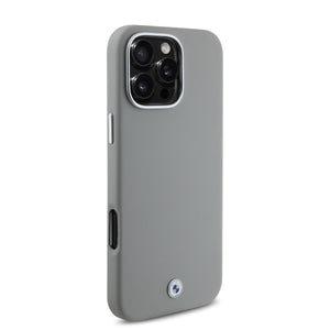 BMW iPhone 16 Pro PU Leather Metal Logo Hard Case MagSafe Magnetic
