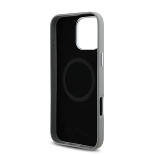 BMW iPhone 16 Pro PU Leather Metal Logo Hard Case MagSafe Magnetic