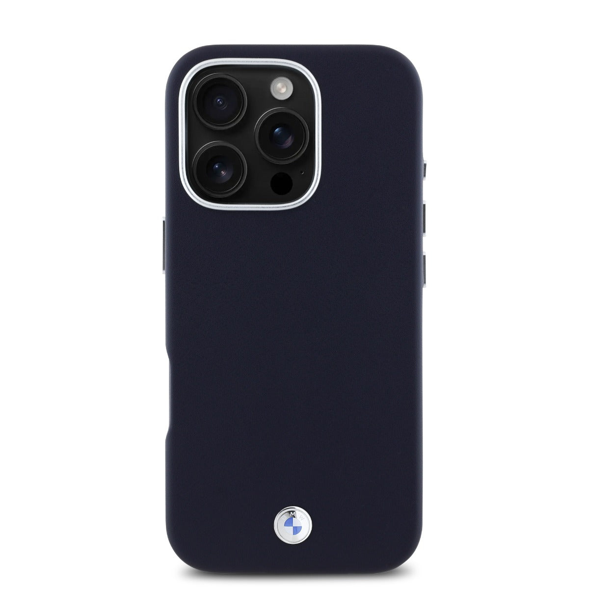 BMW iPhone 16 Pro PU Leather Metal Logo Hard Case MagSafe Magnetic