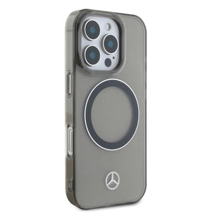 Mercedes-Benz iPhone 16 Pro Transparent Silver Ring Case MagSafe Magnetic
