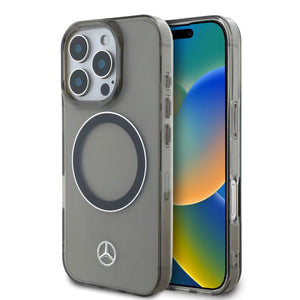 Mercedes-Benz iPhone 16 Pro Max Transparent Silver Ring Case MagSafe Magnetic