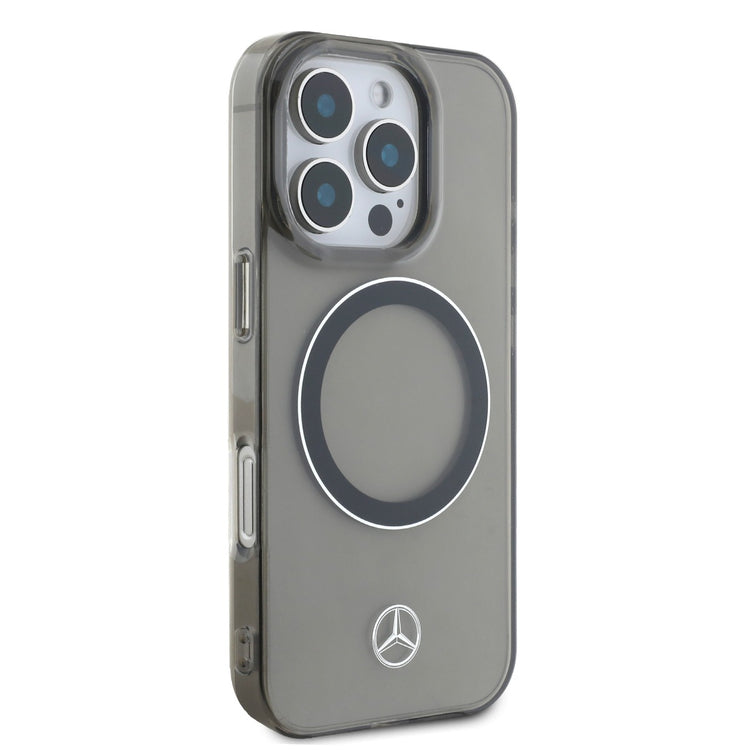 Mercedes-Benz iPhone 16 Pro Max Transparent Silver Ring Case MagSafe Magnetic