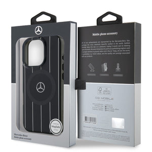 Mercedes-Benz iPhone 16 Pro Double Layer Crossed Lines Case MagSafe Magnetic