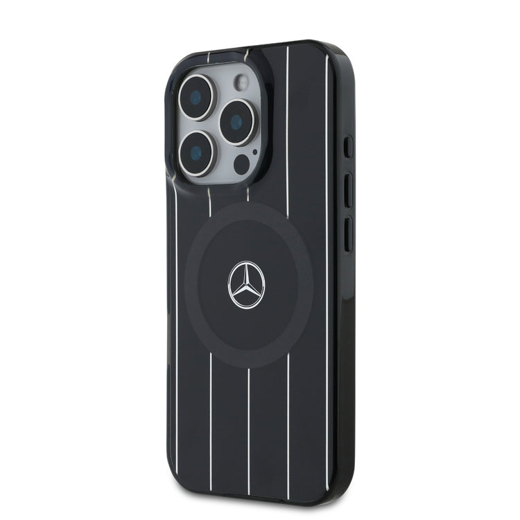 Mercedes-Benz iPhone 16 Pro Double Layer Crossed Lines Case MagSafe Magnetic