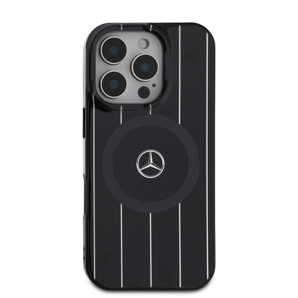 Mercedes-Benz iPhone 16 Pro Double Layer Crossed Lines Case MagSafe Magnetic