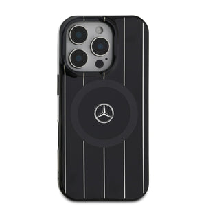 Mercedes-Benz iPhone 16 Pro Double Layer Crossed Lines Case MagSafe Magnetic